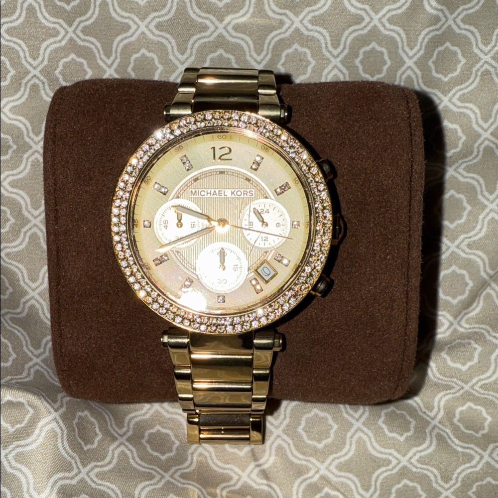 Michael Kors Gold and Crystal Women's Watch